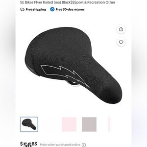 Black Bicycle Seat with White Design